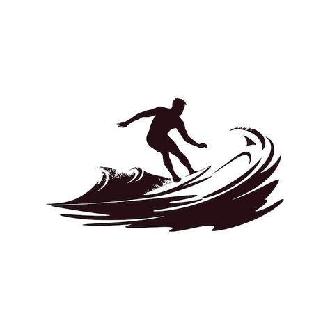 Silhouettes of a surfer surfing the wave... | Premium Vector #Freepik #vector #silhouette #surfing-surfer #surfing #surfboard Vector Silhouette, Surfing Waves, Psd Icon, Iconic Photos, The Wave, Vector Photo, Jewelry Trends, Surfboard, Premium Vector