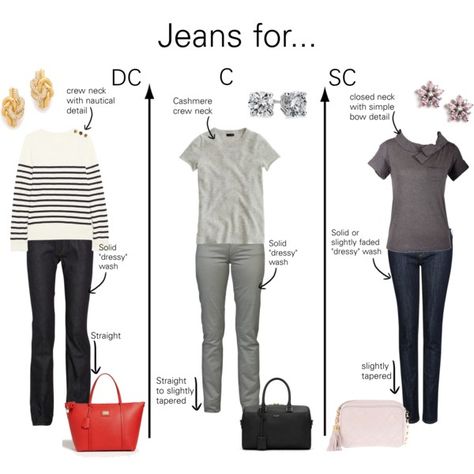 "Jeans for Classic Types" by thewildpapillon on Polyvore Classic Kibbe, Soft Classic Kibbe, Kibbe Style, Kibbe Types, Kibbe Dramatic, Flamboyant Gamine, Style Types, Romantic Classic, Gamine Style