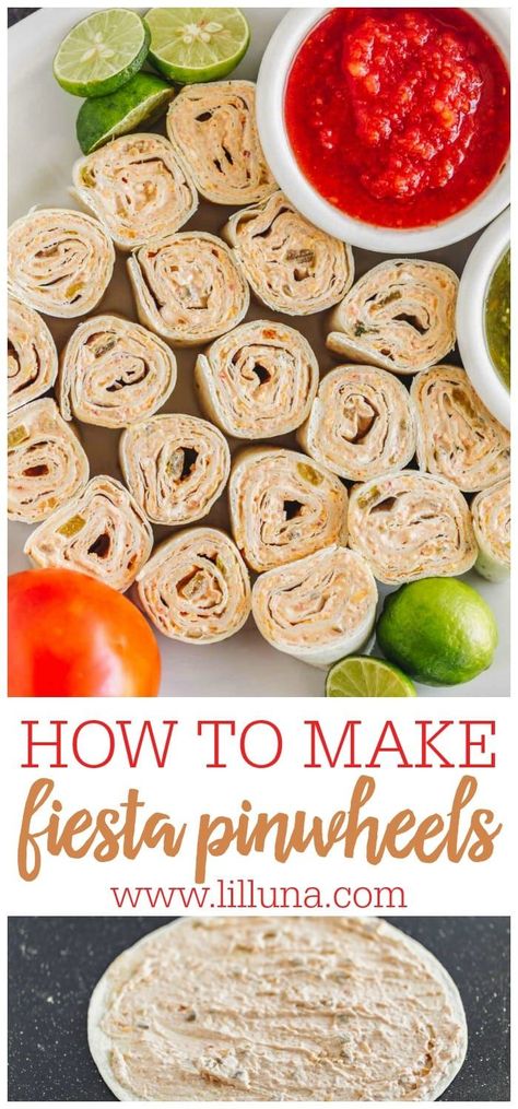 Easy Finger Foods For Outside Party, Snacks For Outside Party, Easy Tortilla Pinwheels, Easy Taco Appetizers For A Party, Pinwheel Display Ideas, Aldi Party Appetizers, Rotel Roll Ups, Roll Up Tortilla Recipes, Southwest Roll Ups