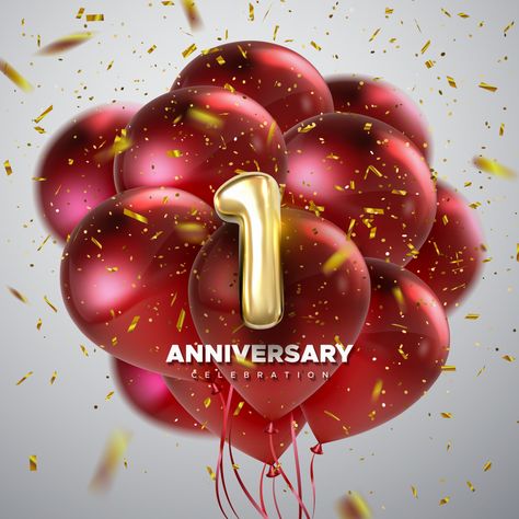 #first #anniversary #golden #number #1 #with #sparkling #confetti #and #flying #red #india #love #celebration. #party #travel #birthday #business #friends #elegant #fun #follow #aviation #photooftheday #life #wedding #beautiful #illustration #instagram #winelovers Business Anniversary, Princess Party Invitations, Anniversary Banner, Golden Number, Celebration Balloons, First Business, Happy Birthday Text, Watercolor Birthday Cards, Happy Birthday Celebration