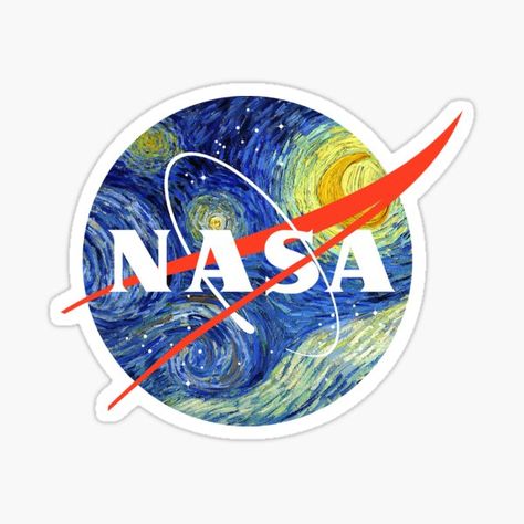 Starry Night Van Gogh NASA • Millions of unique designs by independent artists. Find your thing. Stickers Cool, Nasa Logo, Cute Laptop Stickers, Design Stickers, Bubble Stickers, Iphone Case Stickers, Tumblr Stickers, Hydroflask Stickers, Starry Night Van Gogh