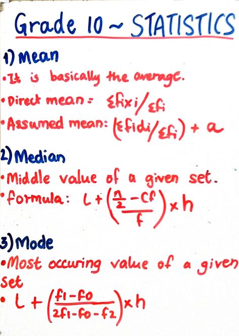 Statistics Formulas Class 10, Times Table Chart, Statistics Math, Mean Median And Mode, Cbse Class 10, Table Chart, Hipster Drawings, Study Related, Math Notes