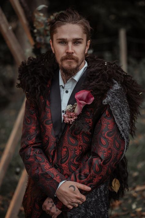 Viking Groomsmen Attire, Norse Groom Attire, Viking Wedding Outfit Male, Viking Wedding Tuxedo, Viking Wedding Outfit Men, Viking Wedding Groom, Fantasy Wedding Groom Outfit, Mens Viking Wedding Attire, Viking Wedding Suit