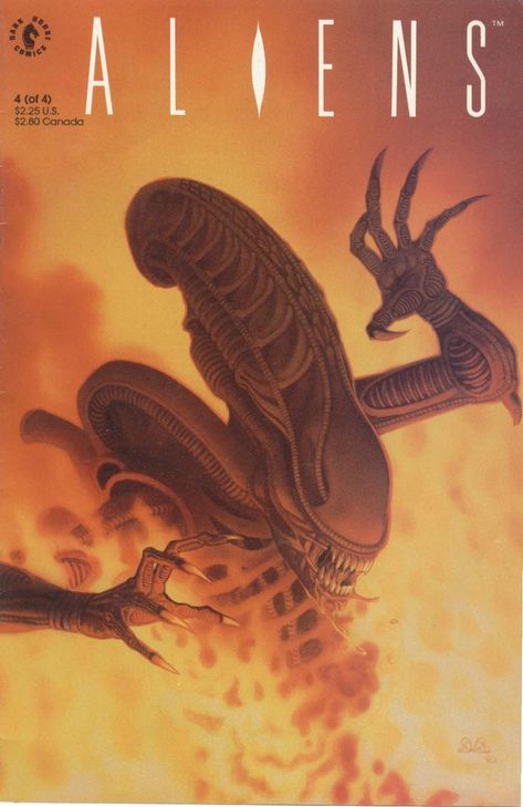 Aliens vol 2 #4 [Dark Horse] | Cover art by Denis Beauvais Predator Comics, Giger Art, Alien 2, Alien Artwork, Dark Comics, Arte Alien, Aliens Movie, Alien Vs Predator, Alien Vs