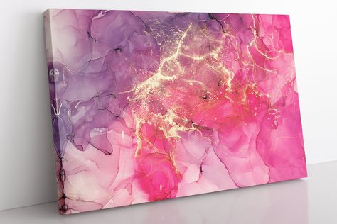 Excited to share the latest addition to my #etsy shop: Abstract Art Marble Canvas Wall Art, Framed Alcohol Ink Art, Boho Home Decor Wall Art, Aesthetic Room Decor Modern Wall Decor Print. https://etsy.me/3n9vc1z #pink #purple #framed #bedroom #contemporary Cracked Mirror, Canvas Art Abstract, Pink Abstract Painting, Contemporary Art Prints, Art Abstract Painting, Glass Backsplash, Poster Photo, Purple Marble, Graffiti Painting