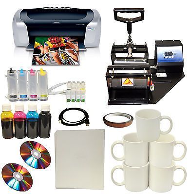 New Mug Cup Heat Press Epson C88+Printer Sublimation CISS Ink,Transfer Paper Kit Best Heat Press Machine, Heat Press Transfers, Heat Press Machine, Sublimation Mugs, Ink Transfer, Photo Printer, Mug Printing, Sublimation Paper, Printing Press