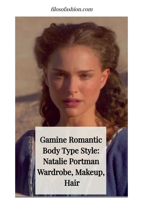 Gamine Romantic Body Type Style: Natalie Portman Wardrobe, Makeup, Hair Romantic Body Type Style, Classic Beauty Aesthetic, Flamboyant Natural Makeup, Soft Gamine Makeup, Natalie Portman Outfits, Natalie Portman Makeup, Gamine Makeup, Gamine Hair, Romantic Body Type