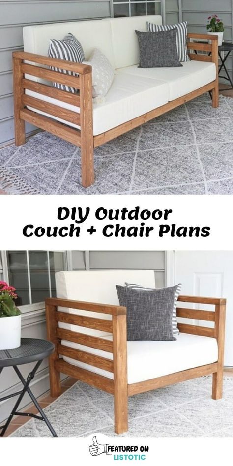 Patio Ideas On A Budget, Backyard Patio Ideas, Diy Patio Furniture Cheap, Budget Patio, Apartment Patio Decor, Outdoor Couch, Patio Decorating Ideas On A Budget, Small Balcony Decor, Back Porch Ideas