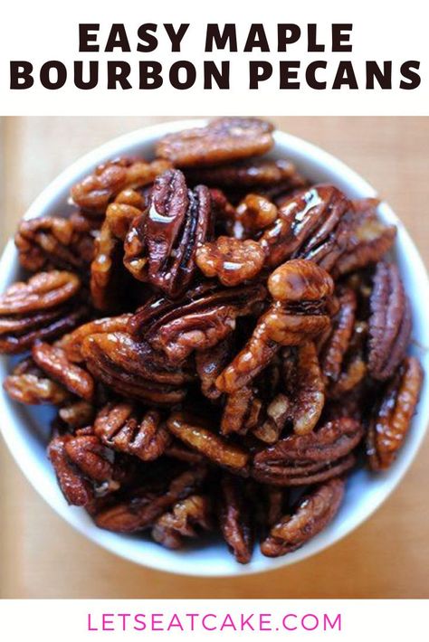 Bourbon Pecans, Roasted Pecans Recipe, Candied Nuts Recipe, Snack Quick, Candied Pecans Recipe, Super Bowl Snacks, Flavored Nuts, Bourbon Recipes, Healthy Superbowl Snacks