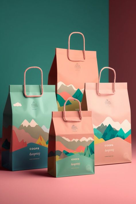 Packaging design graphicdesignfreelance #logomakerfree #diecutpackaging Packet Packaging Design, Mountain Packaging Design, Retro Label Design, Travel Package Design, Beach Branding Design, Mountain Packaging, Simple Illustration Design, Coffee Shop Packaging, Retro Packaging Design