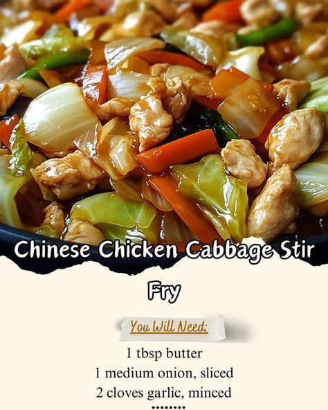 Cabbage Chicken Stir Fry, Chicken Cabbage Stir Fry, Chicken Cabbage, Recipes Chinese, Vegetarian Stir Fry, Stir Fry Ingredients, Chicken Salad Recipe Easy, Cabbage Stir Fry, Chicken And Cabbage