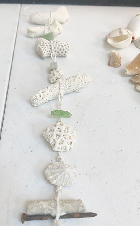 Shell Garland, Rusty Nails, Glass Garland, Garland Diy, Sharpie Marker, Painted Shells, Diy Garland, S Hook, White Coral