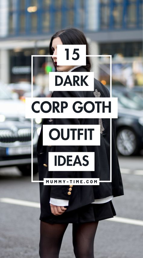 Transform your work attire with Corp Goth styles that don’t compromise on professionalism. Discover outfit ideas featuring dark colors, textured fabrics, and bold accessories for a striking office look. Ready to stand out? Save this pin for future outfit inspiration! Beige Goth Aesthetic, Goth Women Outfits, Grunge Work Outfit Corporate Goth, Classic Goth Outfits, Goth Glam Outfits, Corp Goth Outfits, Elegant Goth Outfits, Minimalist Goth Fashion, Black Aesthetic Clothes