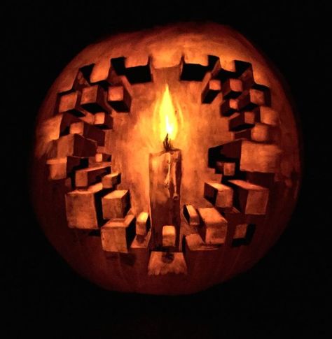 Picture of 3D Optical Illusion Pumpkin Carving Halloween Pumkin Ideas, 3d Pumpkin Carving, Pumpkin Carving Tips, Pumpkin 3d, 3d Pumpkin, Pumkin Carving, Pumpkin Carving Contest, Amazing Pumpkin Carving, Pumpkin Carving Designs