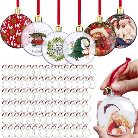 Amazon.com: 90 Pcs Photo Ornament Ball Assorted Ornament Picture Holder Plastic Hanging Christmas Ornaments DIY Personalized Photo Ornaments for Christmas Holiday Decoration Xmas Tree Ornaments : Home & Kitchen Ornaments Diy Personalized, Diy Photo Ornaments, Picture Christmas Ornaments, Hanging Christmas Ornaments, Xmas Tree Ornaments, Photo Frame Ornaments, Personalized Photo Ornaments, Picture Ornaments, Ornaments For Christmas