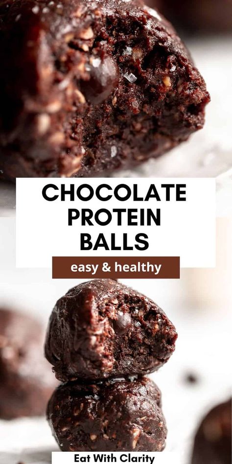 Chocolate Protein Bites, Chocolate Protein Balls, Protein Balls Healthy, Energy Balls Healthy, Protein Balls Recipes, Energy Bites Recipes, Healthy Protein Snacks, Energy Ball Recipe, Protein Powder Recipes