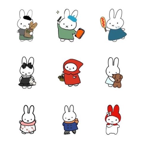 Miffy Widget Icons, Miffy Graduation Cap, Miffy Sticker Printable, Miffy Profile Picture, Miffy Printable, Miffy Characters, Miffy Embroidery, Miffy Drawing, Miffy Widget