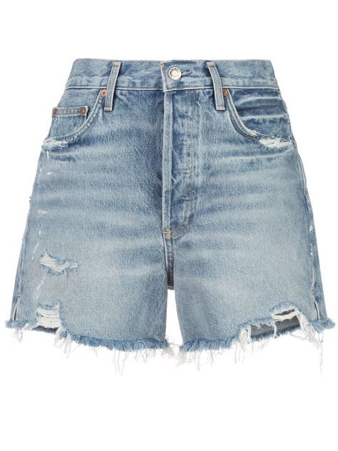 Denim Shorts Style, Frayed Denim, Denim Cutoff Shorts, Short Jeans, High Rise Shorts, Designer Shorts, Short Shorts, Stage Outfits, Mens Denim Short