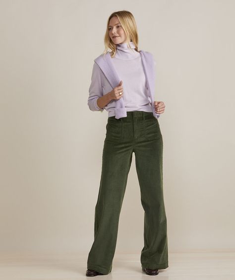 Wide Leg Corduroy Pants, Corduroy Pants Outfit, Women's Workwear Fashion, Wide Leg Pants Outfit, Corduroy Pants Women, Olive Green Pants, Green Corduroy, Slip Skirt, Swim Fashion