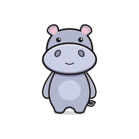 Hippo Cartoon, Hippo Drawing, Farm Cartoon, Cartoon Hippo, Funny Cartoon Images, Cartoon Drawings Of Animals, Character Logo, Logo Cartoon, Cute Hippo