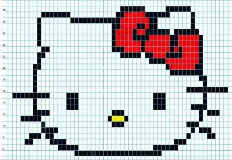 Hello Kitty Crochet Tapestry, Hello Kitty Knitting, Hello Kitty Crochet, Graph Crochet, Pixel Crochet, Hello Kit, Tapestry Crochet Patterns, Pola Sulam, Crochet Tapestry