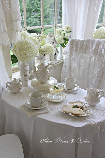 Aiken House & Gardens: A White Sunroom Tea White Tea Party, White Sunroom, English Tea Party, A Year In Review, Tea Party Table, Winter Tea, House Gardens, Afternoon Tea Parties, Year In Review