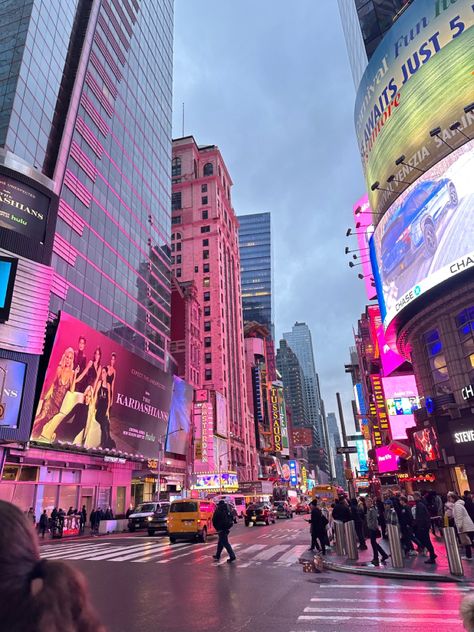 At Night, Times Square, Neon, New York, Square