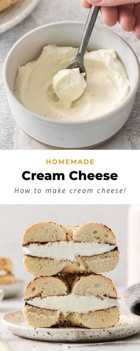 Making homemade cream cheese is easier than you think! Follow our step-by-step how to make cream cheese tutorial and enjoy your own cream cheese in no time at all. Chive Cream Cheese Recipes, How To Make Cream Cheese, Easy Cream Cheese Recipes, September Meals, Herbed Cream Cheese, Cream Cheese Homemade, Homemade Cottage Cheese, 2024 Meals, Cheese Recipes Homemade