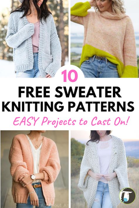 Free Sweater Knitting Patterns, Pullover Sweater Knitting Pattern, Easy Knit Blanket, Easy Sweater Knitting Patterns, Free Knitting Patterns For Women, Ladies Knitting Patterns, Easy Knitting Patterns Free, Advanced Knitting, Kids Knitting Patterns