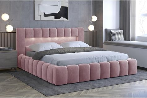 Led Headboard, Simple Bed Designs, Design Ložnic, Wooden Bed Design, Inexpensive Furniture, Simple Bed, Bedroom Bed Design, Bed Furniture Design, House Bed