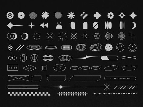 Y2K Vector Shapes by parisa on Dribbble Graphic Shapes Pattern, Y2k Vector, Y2k Designs, Gym Design Interior, Graphic Shapes Design, Logo Shapes, Abstract Graphic Design, Architecture Poster, Grafic Design