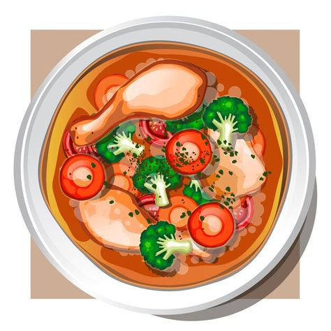 Soup Drawing Food Illustrations, Meal Drawing, Soup Drawing, Soup Illustration, Infographic Food, Soup Carrot, Soup Design, Soup Art, Sup Ayam