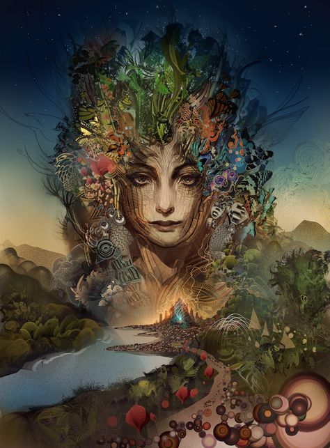 Android Jones Artwork - Album on Imgur Android Jones, Digital Painting Portrait, Esoteric Art, Psy Art, Mystical Art, Visionary Art, Spiritual Art, Fantasy Landscape, Face Art