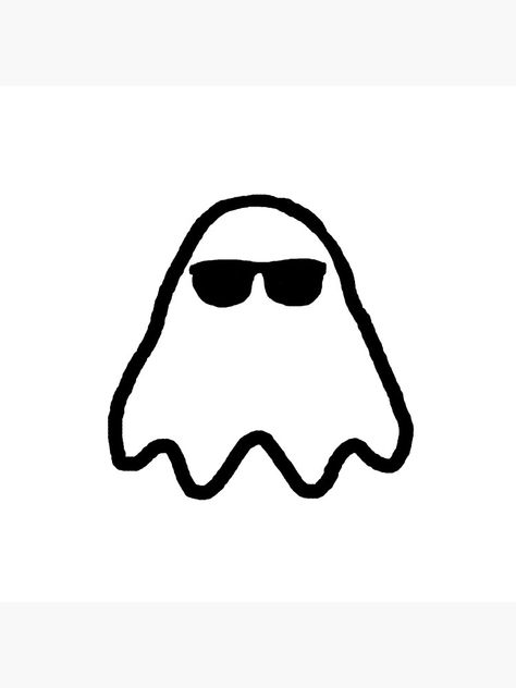 Sunglasses Doodle, Ghost Sunglasses, Ghost With Sunglasses, Sunglasses Drawing, Sunglasses Illustration, Sheet Ghost, Cute Ghost, Acrylic Block, Ghost