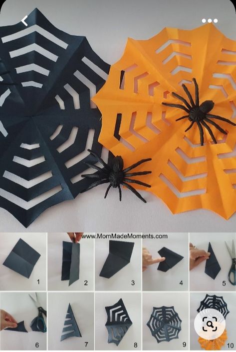 Halloween Classroom Decorations, Halloween Origami, Bricolage Halloween, Halloween Decorations For Kids, Halloween Paper Crafts, Homemade Halloween Decorations, Halloween Classroom, Halloween Arts And Crafts, Easy Halloween Decorations