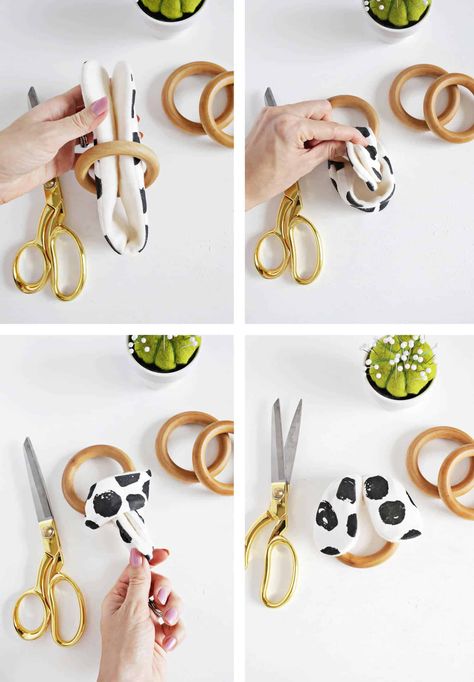 Wooden Ring Crinkle Teether DIY - A Beautiful Mess Perlengkapan Bayi Diy, Diy Teethers, Baby Toys Diy, Diy Bebe, Baby Sewing Projects, Teething Ring, Baby Projects, Baby Teethers, Baby Diy