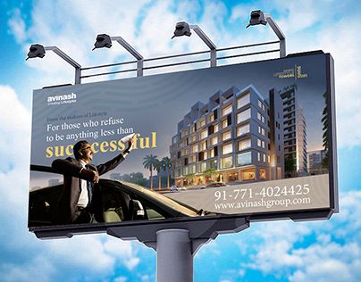 Luxury Real Estate Hoarding Design, Property Billboard Design, Real Estate Hoarding Design Advertising, Real Estate Campaign Ideas, Commercial Real Estate Marketing Design, Banner Real Estate Design, Real Estate Outdoor Advertising, Real Estate Billboard Design Ideas, Hoarding Design Advertising