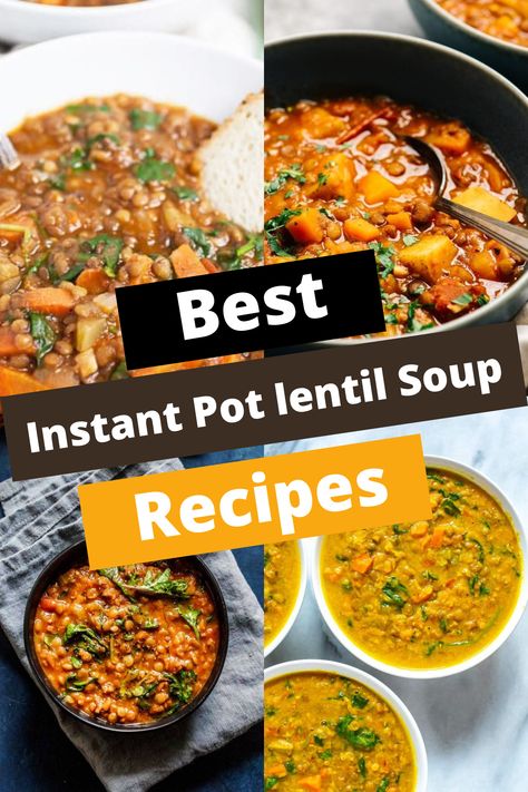 TOP 12 INSTANT POT LENTIL SOUP RECIPES FOR COZY COMFORT Instapot Lentil Soup, Instant Pot Lentils, Pressure Cooker Lentils, Turkey Lentil Soup, Homemade Lentil Soup, Instant Pot Lentil Soup, Lentil Soups, Ham And Lentil Soup, Indian Lentil Soup