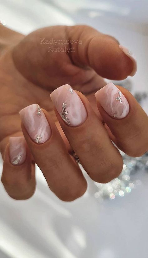 The most stunning wedding nail art designs for a real "wow" Most Beautiful Nail Designs, Blush Pink Nails, Silver Nail Designs, Popular Nail Art, Marble Nail Designs, Elegant Nail Art, Cute Nail Art Designs, Nail Art Wedding, Glam Nails