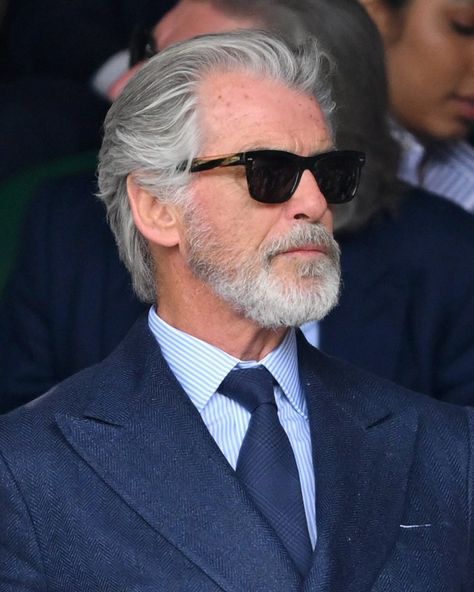 Oliver Peoples (@oliverpeoples) on Threads Pierce Brosnan Hairstyle, Aesthetics Tumblr, Older Man, Pierce Brosnan, Men’s Suits, Suit Style, Oliver Peoples, Famous Celebrities, Book Characters