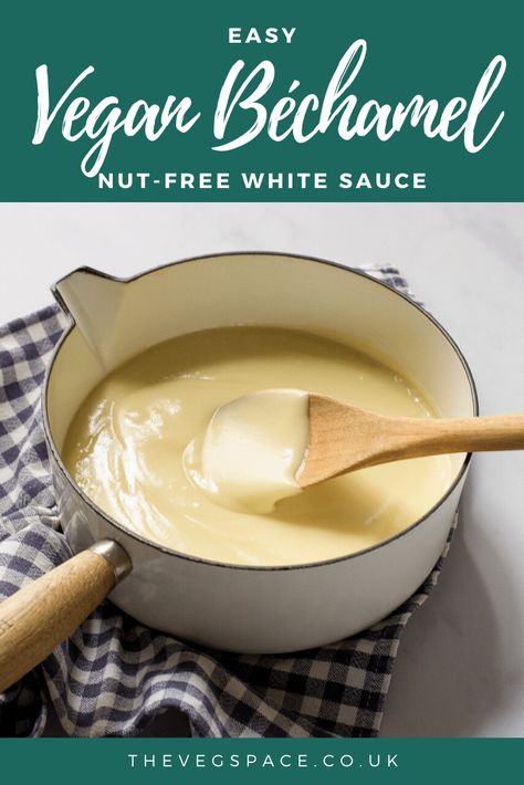 Vegan Béchamel Sauce Dairy Free Cheese Recipe, Vegan Bechamel, Vegan Bechamel Sauce, Bechamel Sauce Recipe, Béchamel Sauce, Dairy Free Cheese, Bechamel Sauce, Delicious Vegetarian, Food Decoration