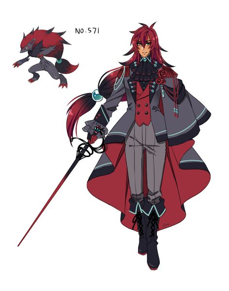 Pokemon Gijinka Male, Human Pokemon, Pokemon Anime Characters, Pokemon Human, Zoroark Pokemon, Pokemon Human Form, Gijinka Pokemon, The Illusionist, Pokemon Fusion Art