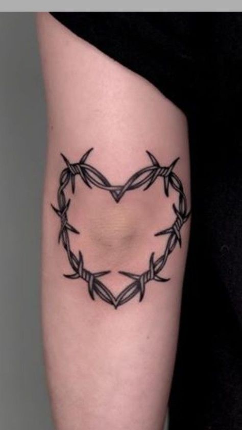 Barbwire Heart Tattoo Elbow, Mom Barbed Wire Heart Tattoo, Bar Wire Heart Tattoo, Barb Wire Heart Tattoo Knee, Barbed Wire Heart Tattoo Elbow, Barber Wire Heart Tattoo, Barbed Wire Heart Tattoo Knee, Barbwire Tattoo Womens, Heart Tattoo Elbow