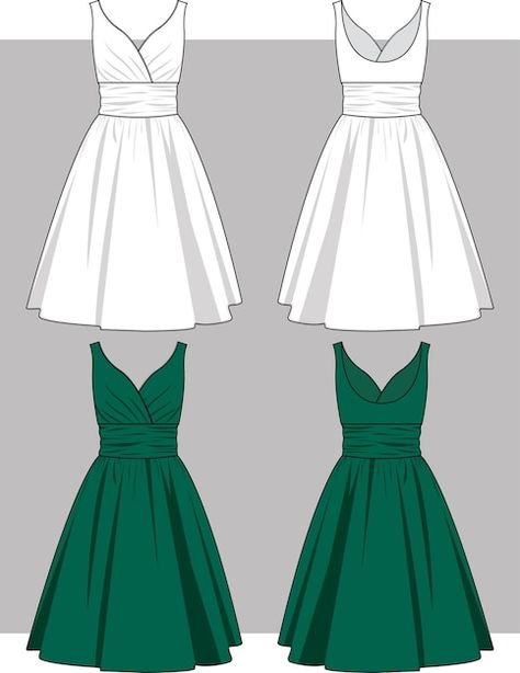 Frock Skirt Design, Casual Wear Flat Sketches, Short Dress Sketch Fashion Illustrations, Dresses Flat Sketch, Gown Flat Sketch, Short Dress Illustration, Frock Sketch, Flat Sketches Dress, Dress Flat Drawing