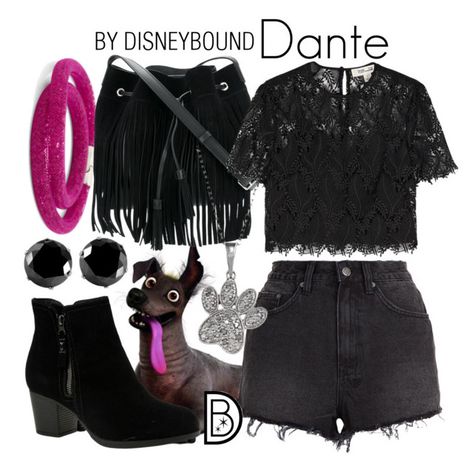 "Dante" by leslieakay ❤ liked on Polyvore featuring Ksubi, Lancaster, Diane Von Furstenberg, Skechers, Malin + Mila, West Coast Jewelry, disney, disneybound, pixar and coco Disney Character Outfits, Disney Themed Outfits, Character Inspired Outfits, Disney Bound Outfits, Disney Inspired Outfits, Fandom Fashion, Casual Cosplay, Themed Outfits, Models Off Duty