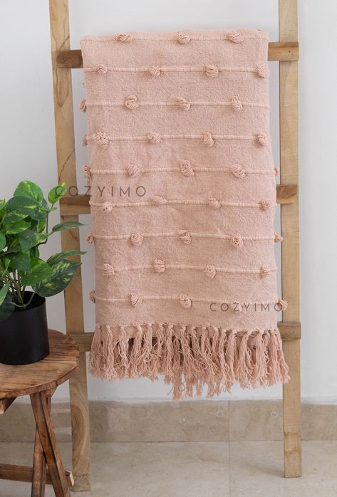 Pink Throw Blanket, Bedroom Throw, Boho Throw Blanket, Pink Throw, Cute Blankets, Sofa Throw Blanket, Pink Blanket, Cotton Throw Blanket, Woven Throw Blanket