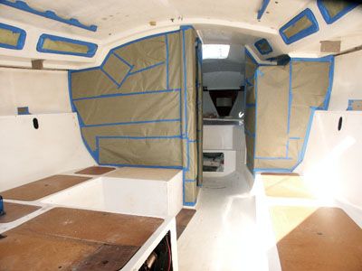 Painting Catalina fiberglass interior | Sailboat Owners Forums Catalina 30, Sailboat Life, Sailboat Restoration, Teak Interior, Boat Interior Design, Boat House Interior, Sailboat Interior, Sailboat Decor, Interior Wall Colors