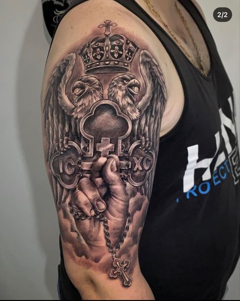 Serbia Tattoo Ideas, Serbian Warrior Tattoo, Serbian Eagle Tattoo, Ortodox Serbian Tattoo, Pravoslavni Krst Tattoo, Orthodox Tattoo Ideas, Serbian Tattoo Ideas, Greek Orthodox Tattoo, Serbia Tattoo