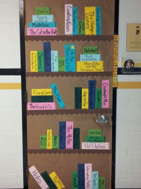 My door for literacy night Book Door Decorations, Book Door, Family Literacy Night, Reading Display, Reading Bulletin Boards, Family Literacy, Reading Month, Teacher Doors, School Doors