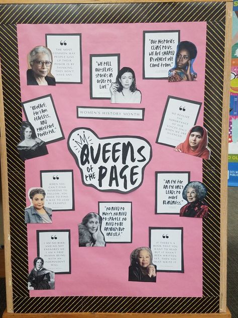 Bulletin Board Womens History Month, Womens History Month Book Display, Womens History Month Activities For Middle School, Women History Month Door Decorations, Amanda Gorman Bulletin Board, Womens History Bulletin Board Ideas, Women’s History Month Display, Women History Month Bulletin Board Ideas, Woman’s History Month Bulletin Board